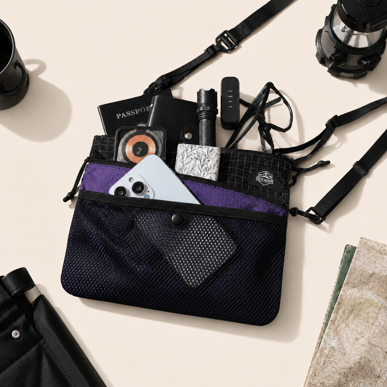OCE GEAR sacoche shoulder bag carrying phone wallet keys and daily essentials