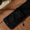 RFID pocket detail on travel phone pouch with passport