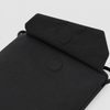 Protective flap detail on RFID travel phone sacoche pouch