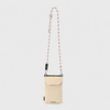 Sand beige passport phone pouch with braided rope strap
