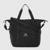 Black packable travel duffel tote bag front view
