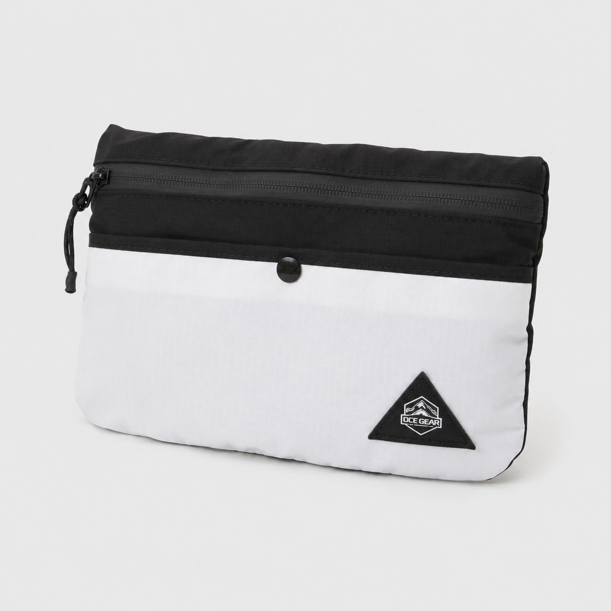 Travel tote bag folded into compact detachable mini pouch