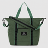 Green water repellent nylon travel duffel tote bag