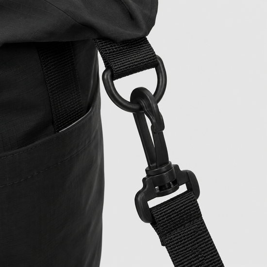 Detachable padded shoulder strap quick release clip close-up