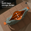 Multi-layer storage design inside expandable crescent shoulder bag