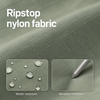 Water repellent ripstop nylon fabric close up on crescent bag