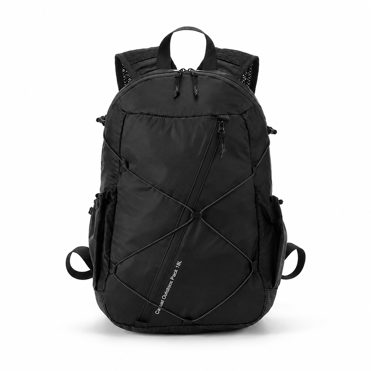 OCE GEAR 18L FIBERMAX44 lightweight outdoor backpack black front view