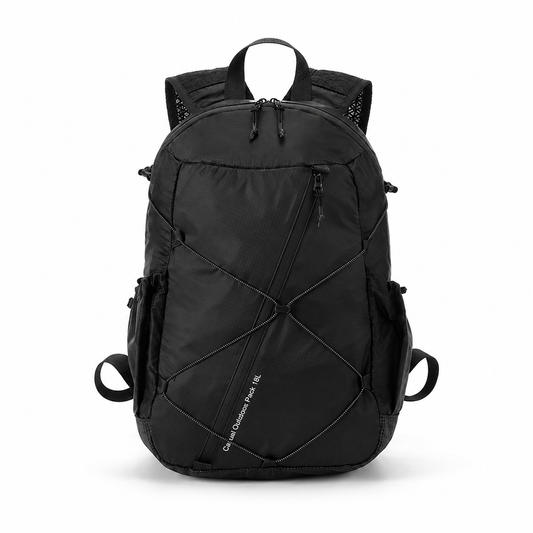OCE GEAR 18L FIBERMAX44 lightweight outdoor backpack black front view