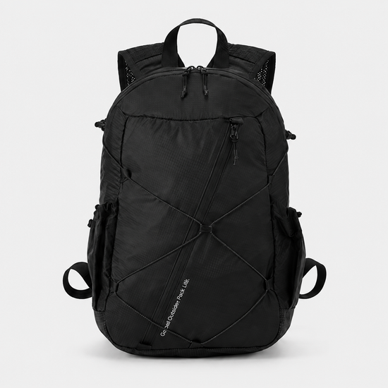 OCE GEAR 18L FIBERMAX44 lightweight outdoor backpack black SKU front view