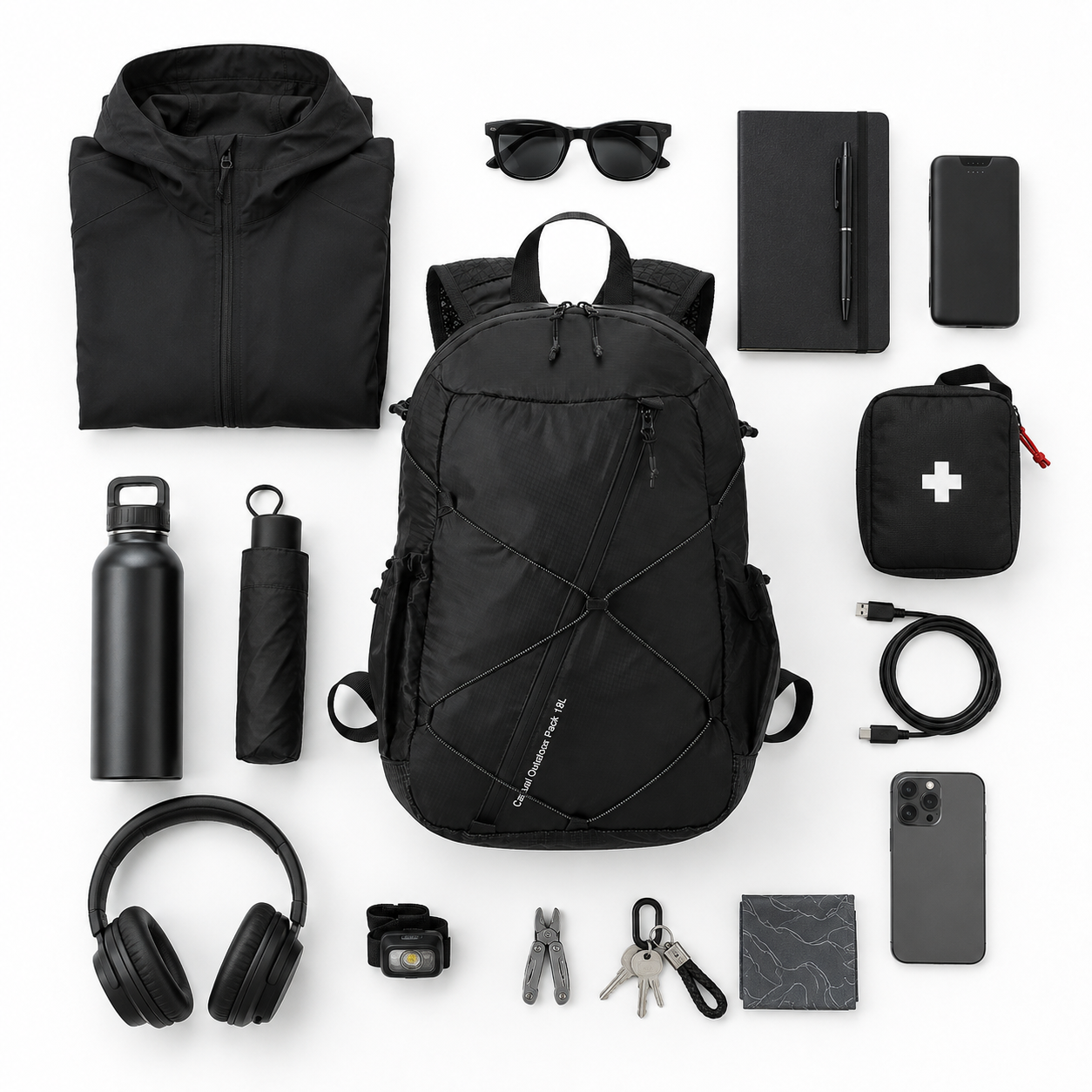 18L lightweight outdoor backpack carrying daily travel essentials