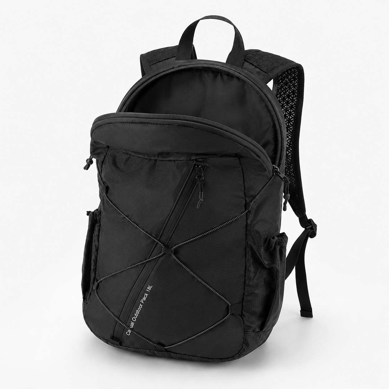Wide opening main compartment on 18L outdoor backpack