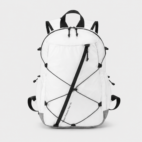 OCE GEAR 18L FIBERMAX44 lightweight outdoor backpack white front view