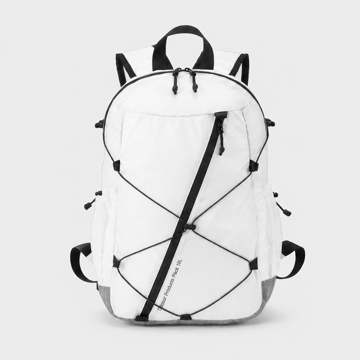 OCE GEAR 18L FIBERMAX44 lightweight outdoor backpack white front view